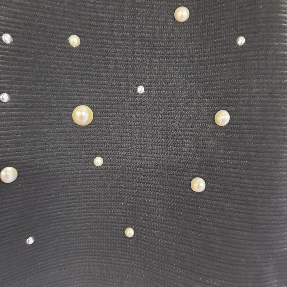 Knit Works Top Girl's Size 10 Black Beaded Sleeveless Cropped Stretch Blouse - Picture 3 of 8